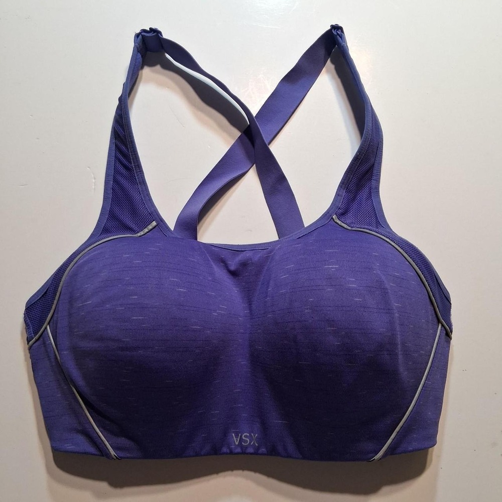 Womens VSX Purple Sports Bra with Gray Accents no wire